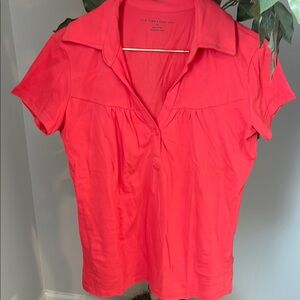 New York & Company Tomato Red Short Sleeve Top